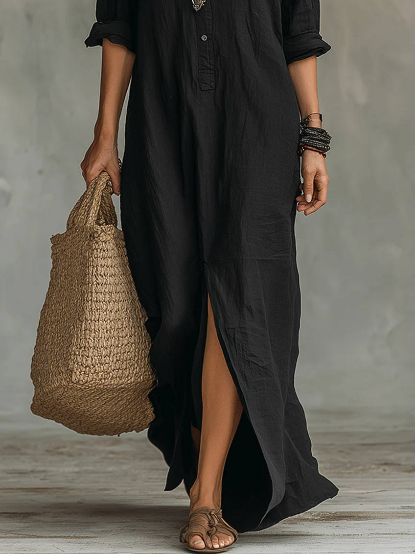 Soline™ | Vestido maxi con botones