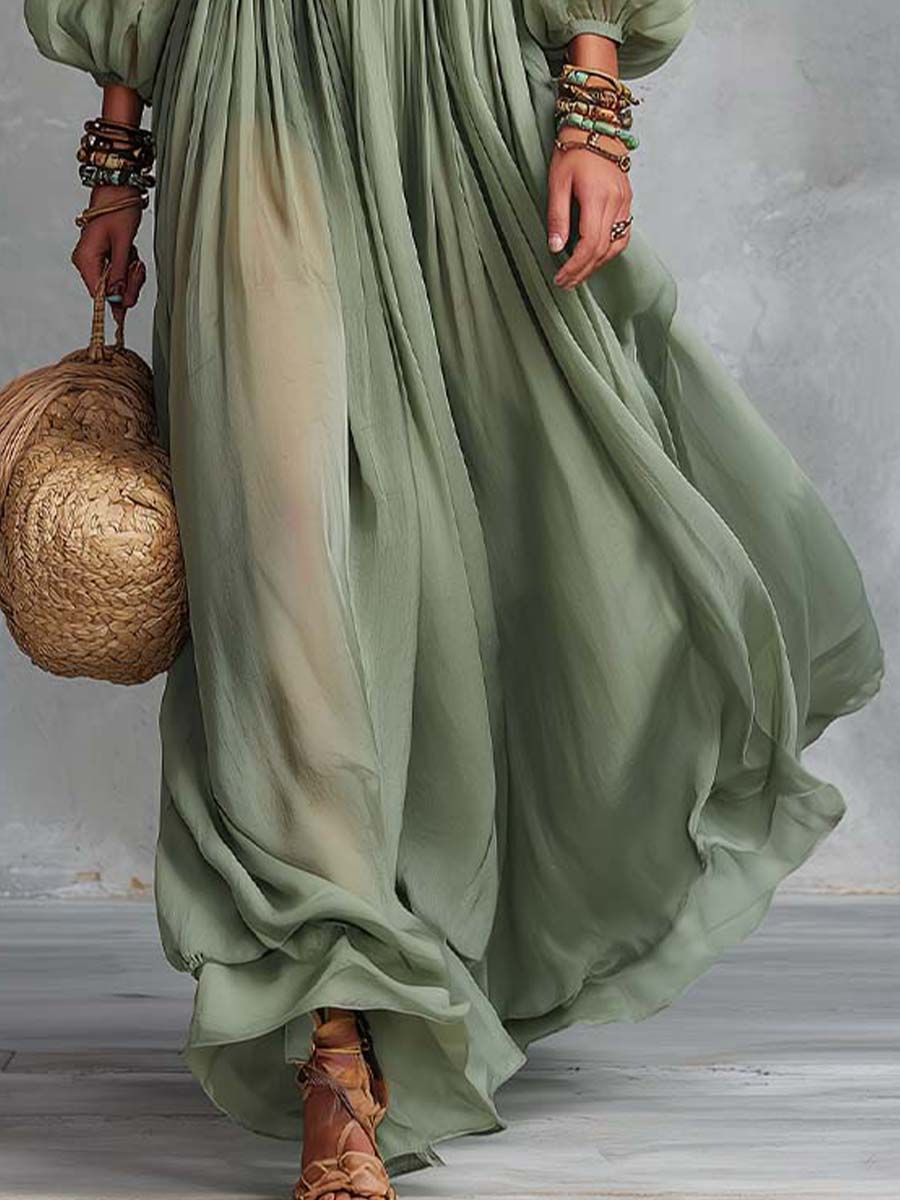 Élodine™ | Vestido Largo Bohemio con Estampado Floral
