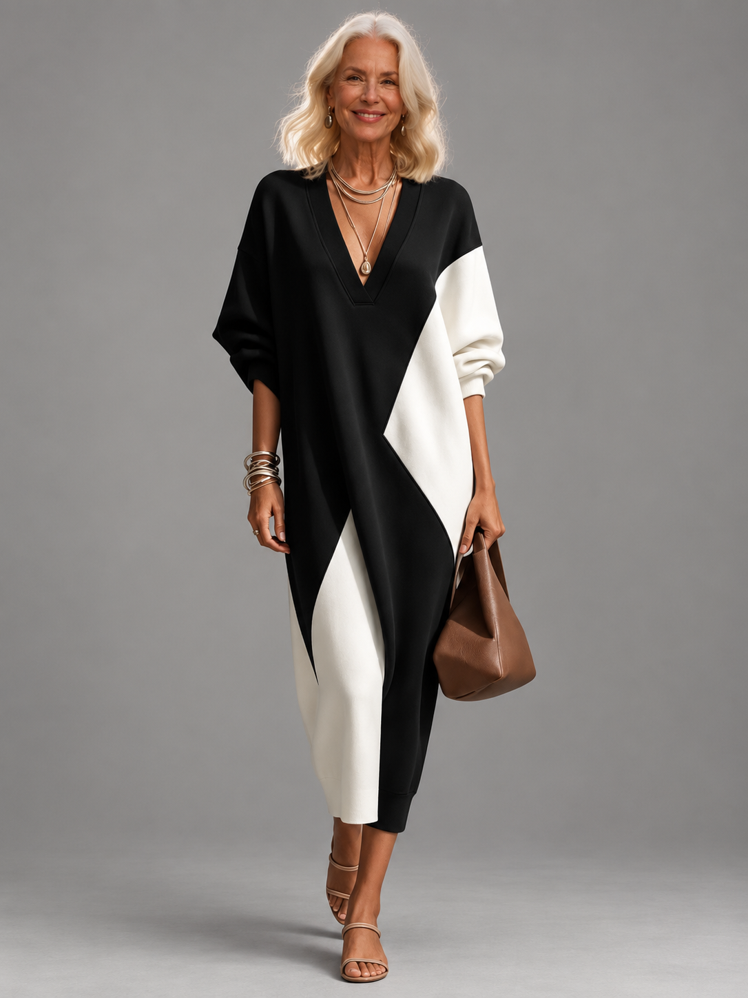 Aura™ | Vestido Largo de Invierno con Escote en V