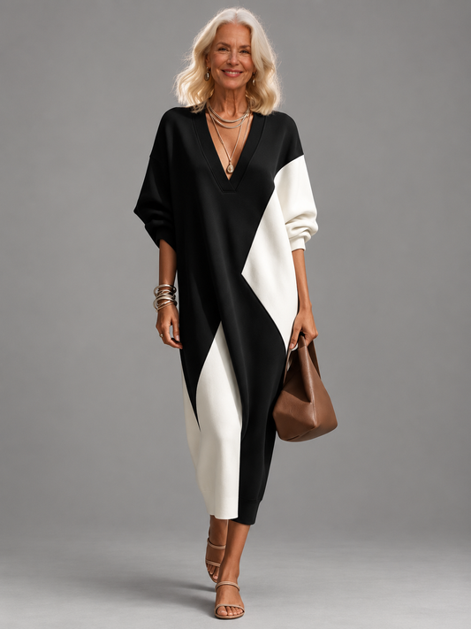 Aura™ | Vestido Largo de Invierno con Escote en V