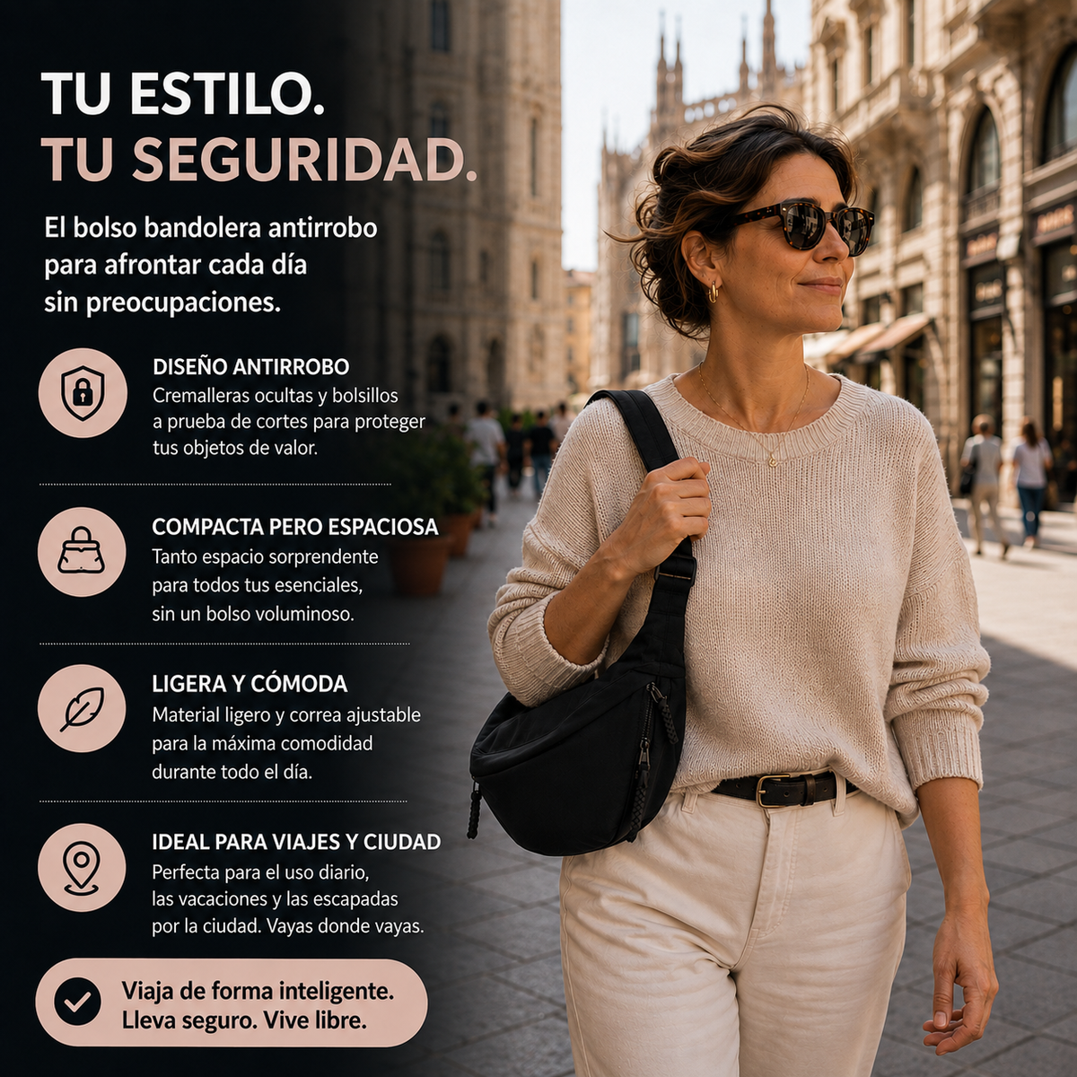 Aria™ | Bolso de hombro negro