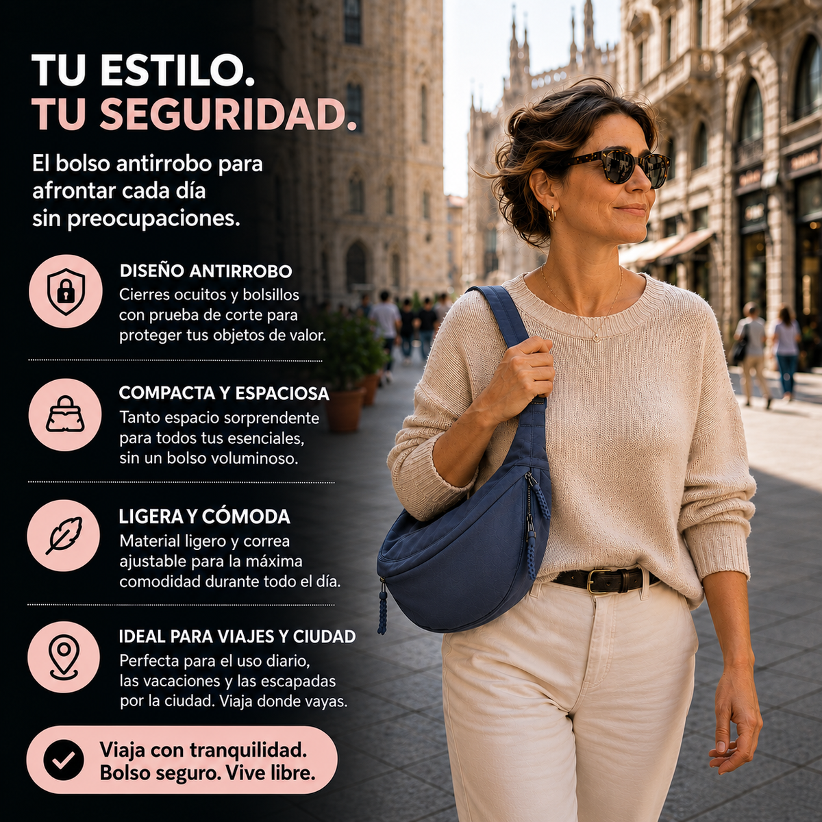 Mara™ | Bolso de hombro azul marino