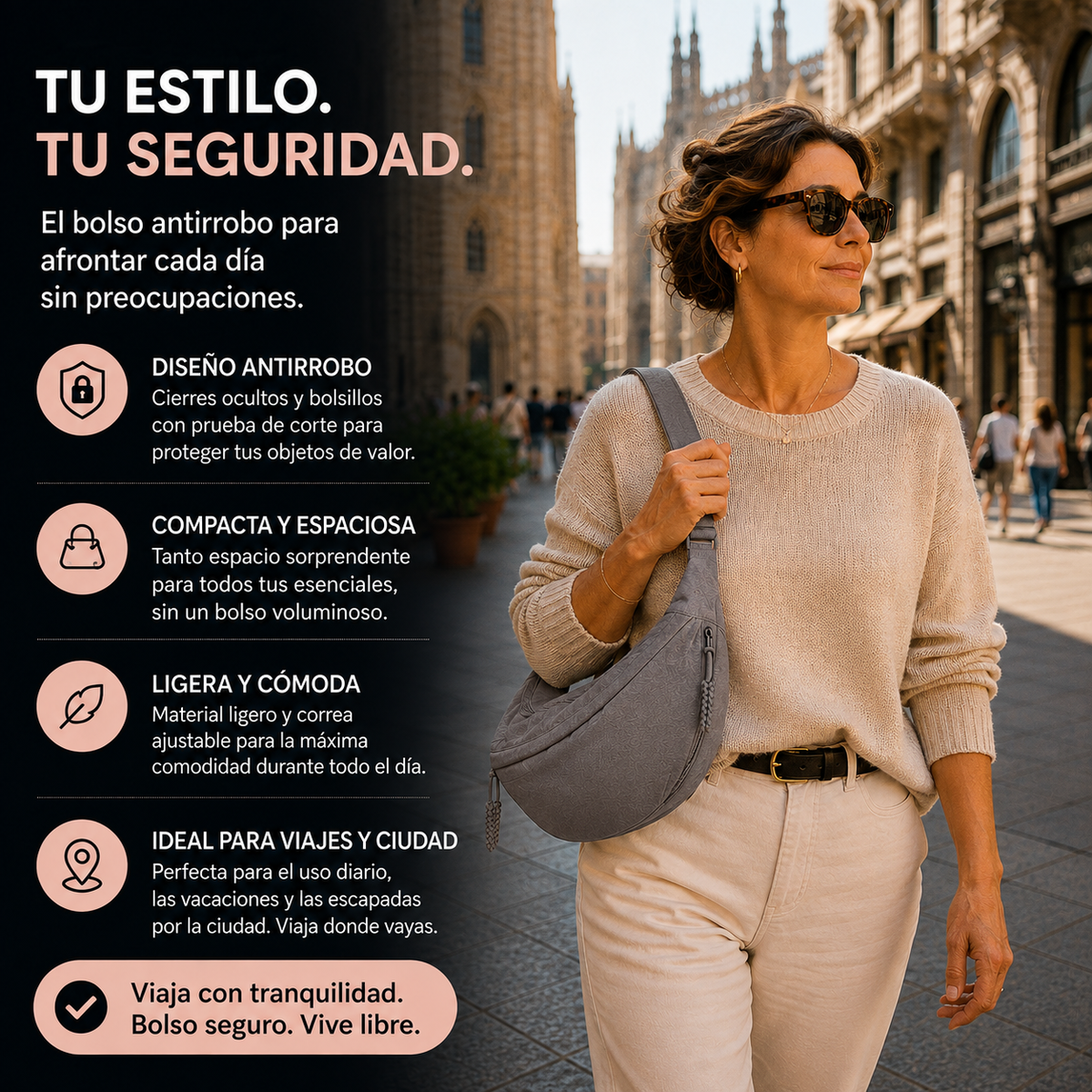Chiara™ | Bolso de hombro gris