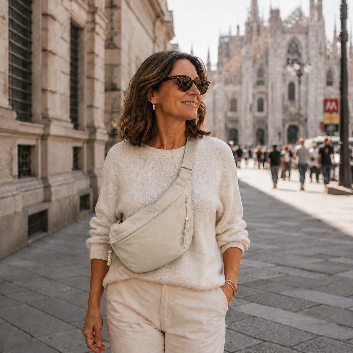 Elena™ |Bolso de hombro beige