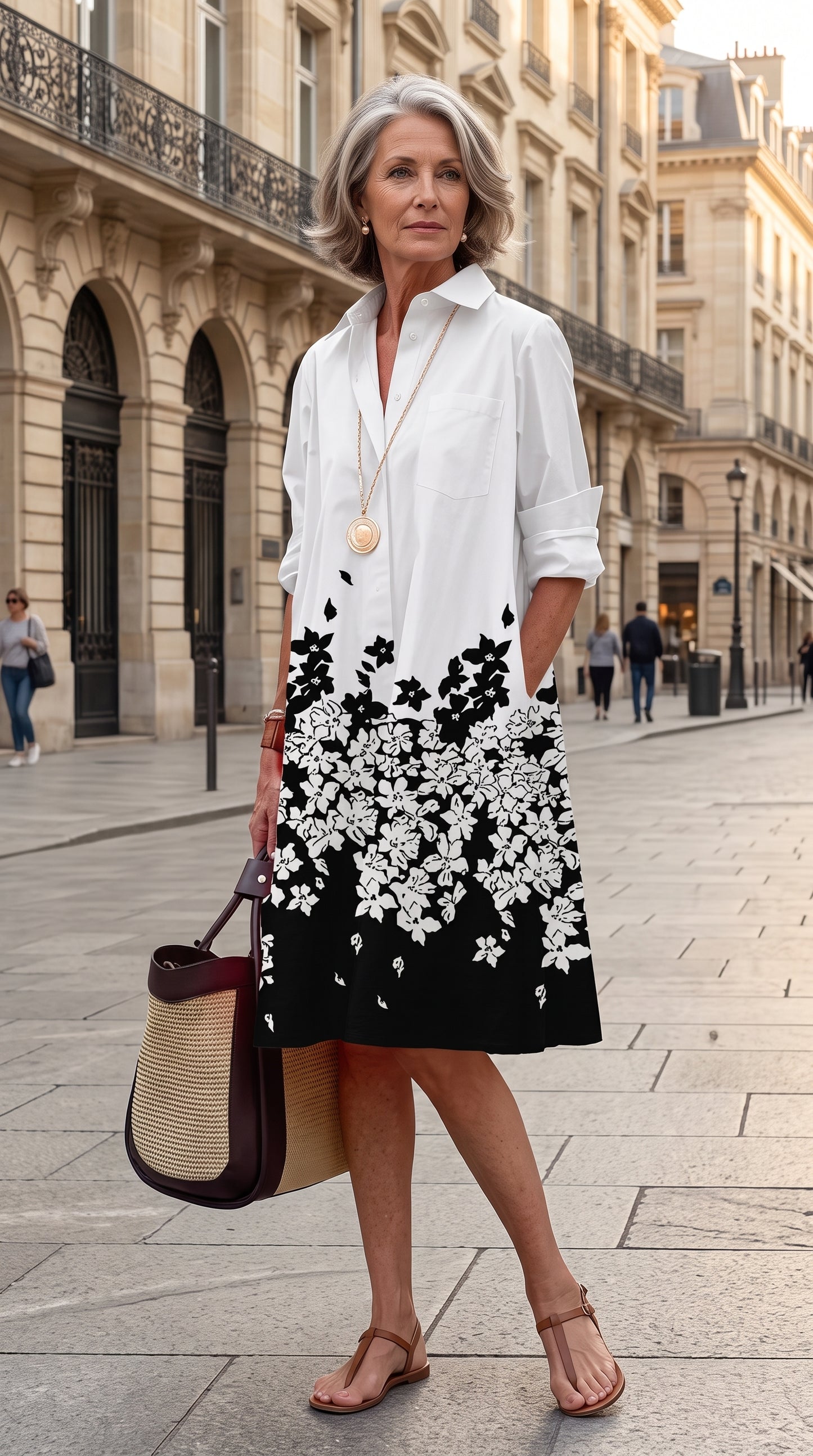 Vestido Midi blanco floral