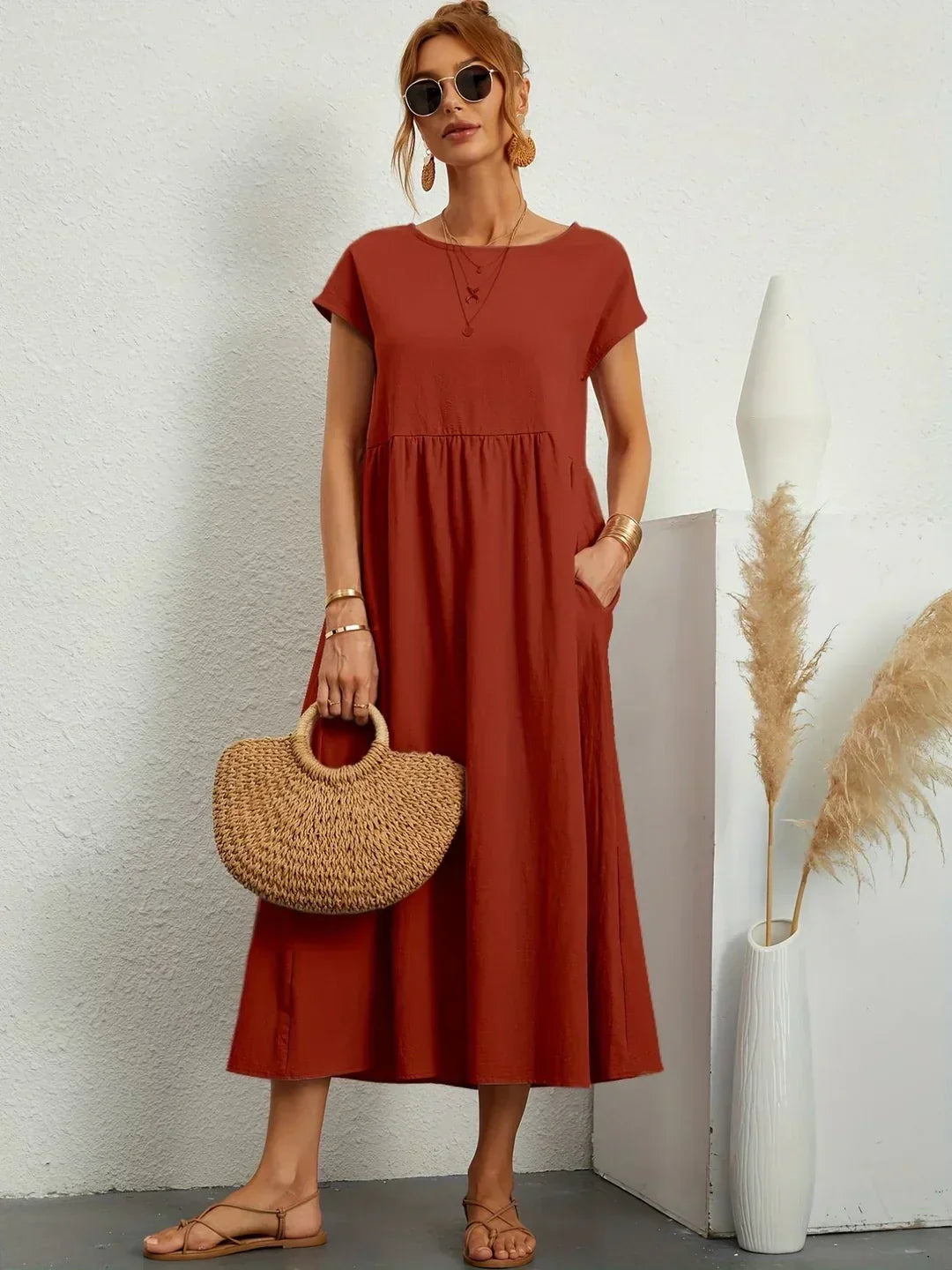 Gabrielle™ | Elegancia atemporal, vestido midi fluido
