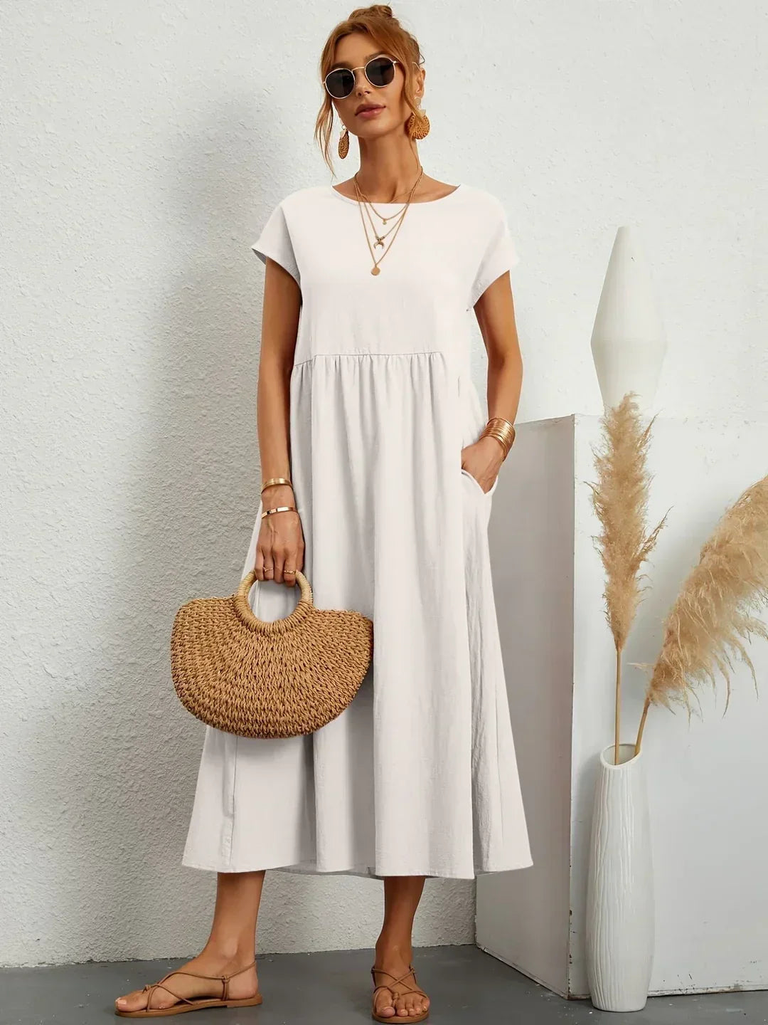Gabrielle™ | Elegancia atemporal, vestido midi fluido