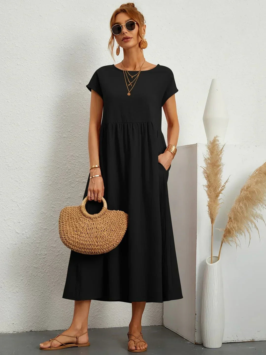 Gabrielle™ | Elegancia atemporal, vestido midi fluido