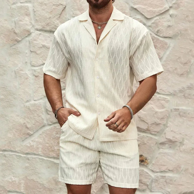Conjunto de camisa y pantalón de lino algodón