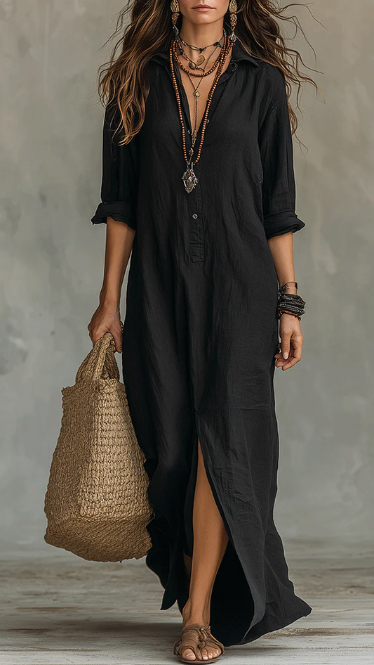 Soline™ | Vestido maxi con botones