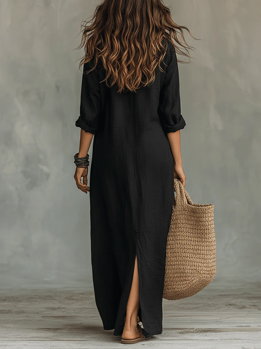 Soline™ | Vestido maxi con botones