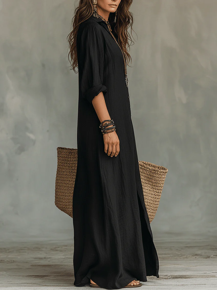 Soline™ | Vestido maxi con botones