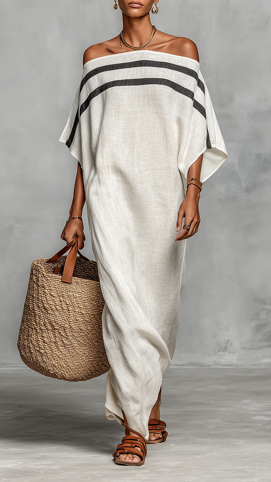 Aveline™ | Vestido Maxi con Hombros al Aire y Mangas Murciélago