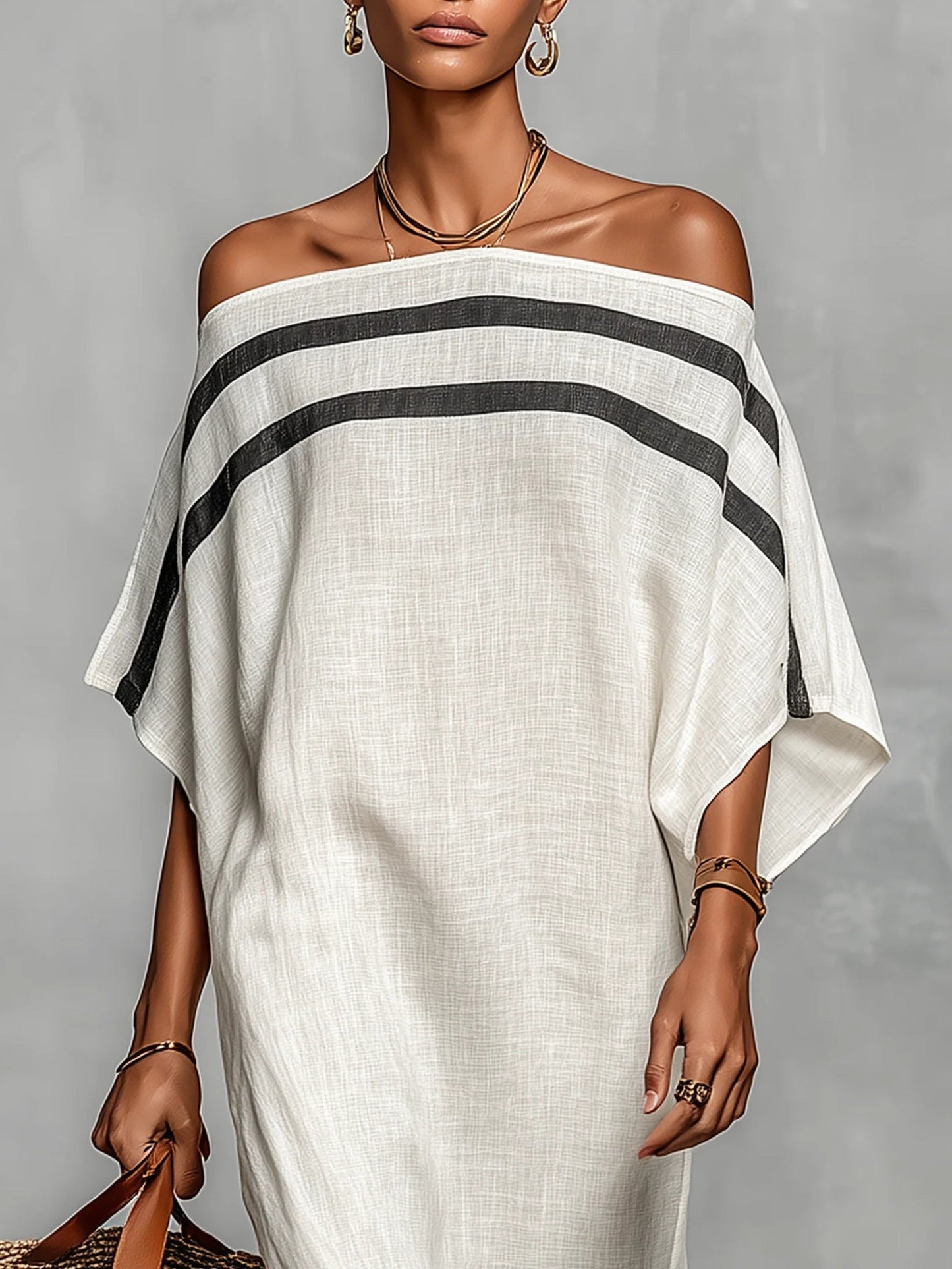 Aveline™ | Vestido Maxi con Hombros al Aire y Mangas Murciélago