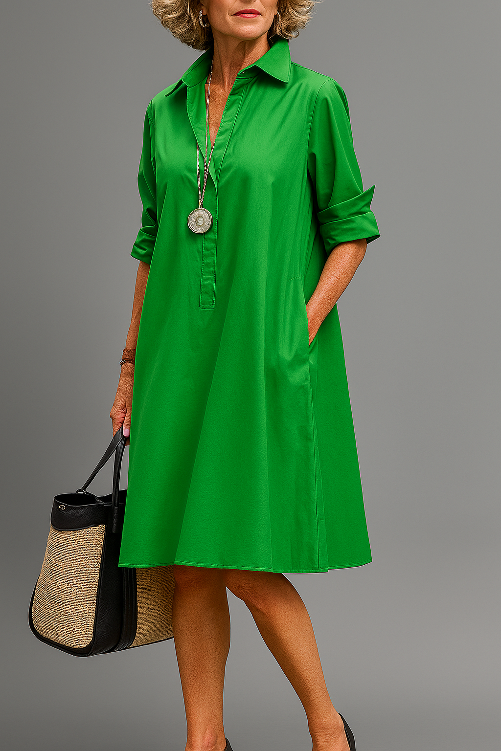 Vestido midi verde